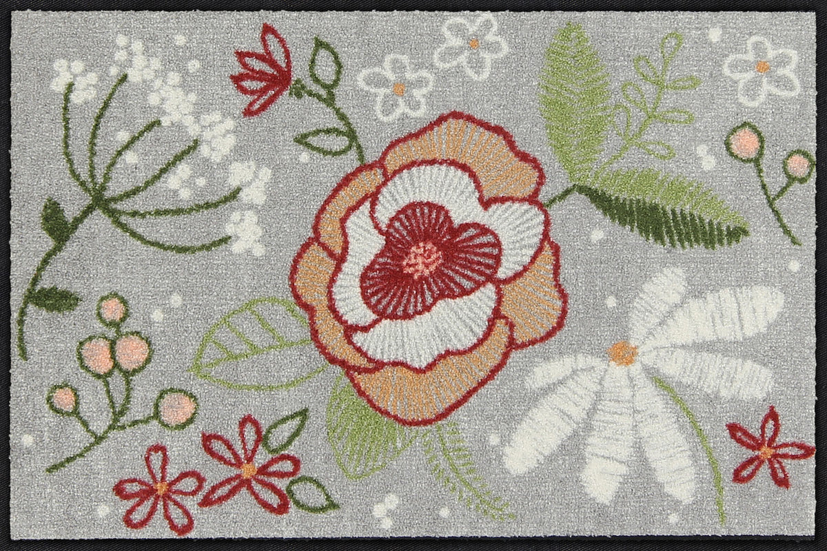 Fußmatte 50 x 75 cm Stitch Flowers mehrfarbig