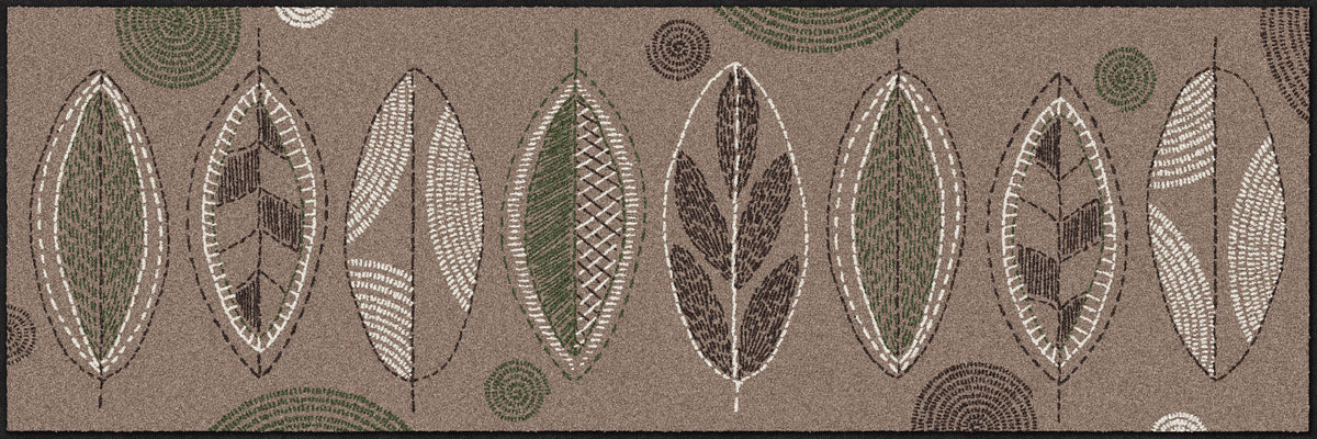 Teppichläufer 60x180 Stitch Leaves taupe