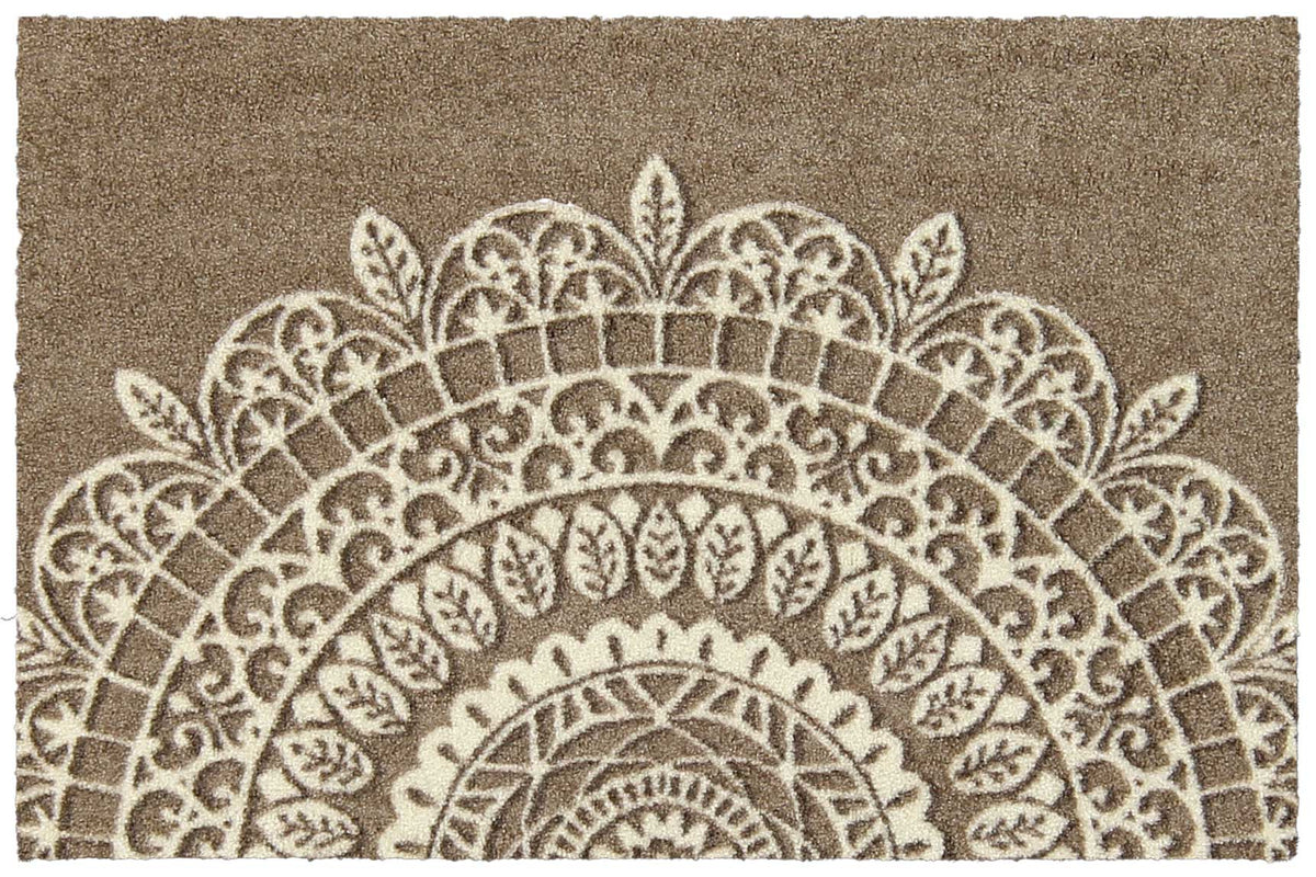 Fußmatte 50 x 75 cm Elena taupe beige randlos
