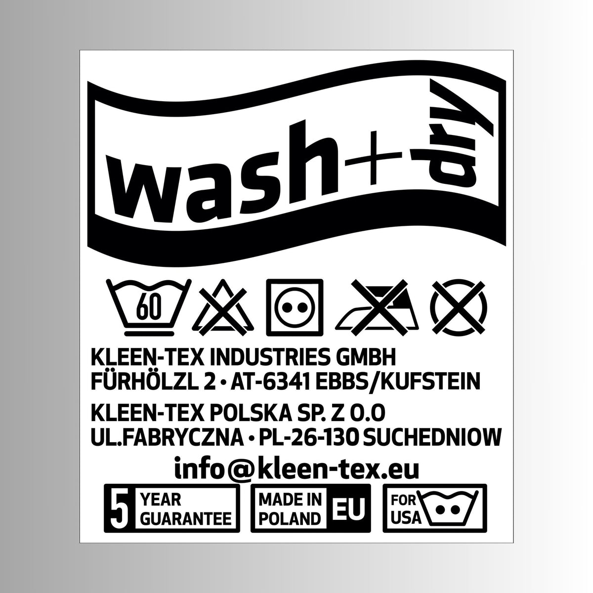 Backlabel Waschanleitungen Fußabtreter EB222