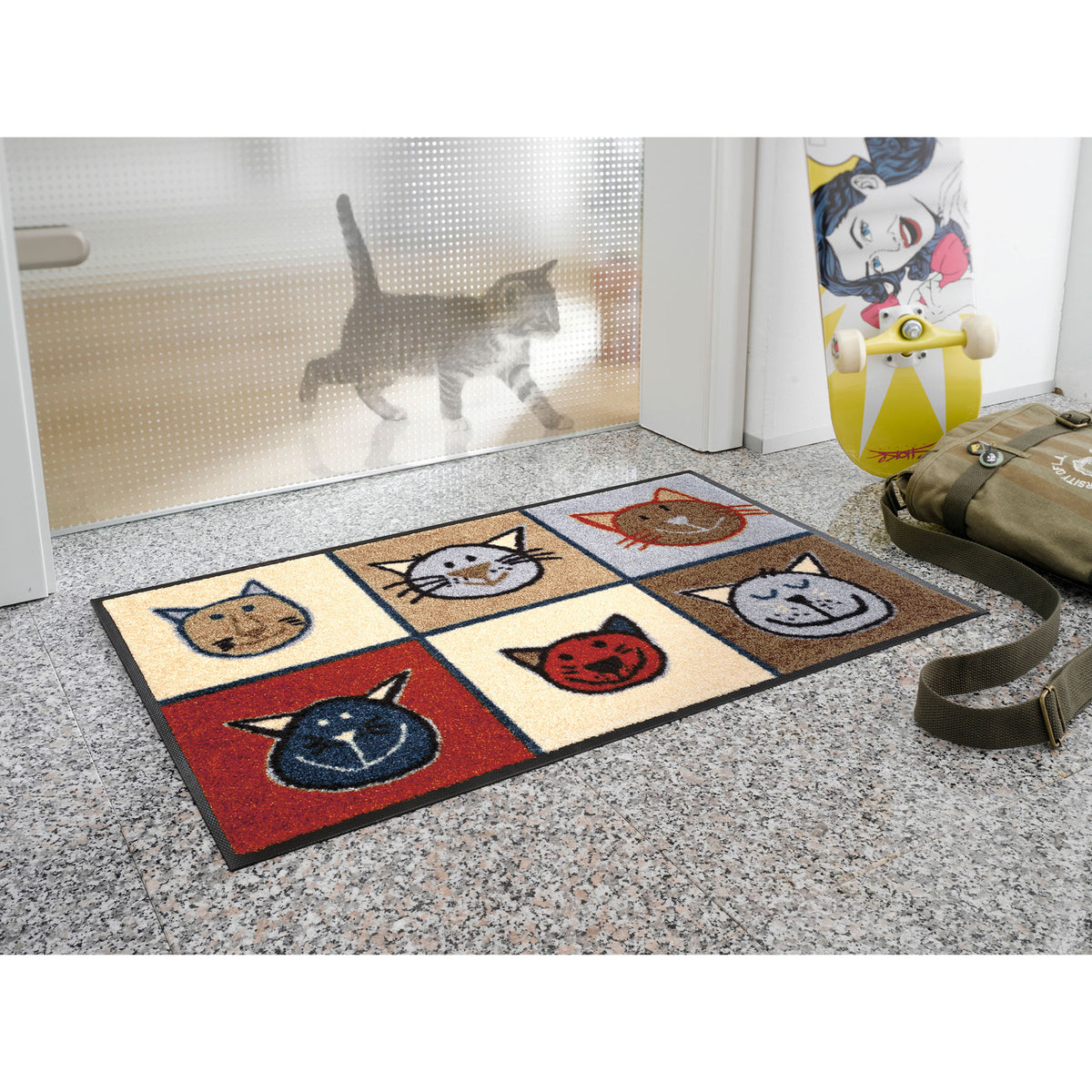 Fußmatte 50x75 Miau Miau anthrazit