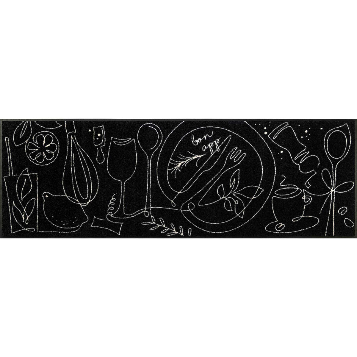 Teppichläufer 60x180 Fine Dining schwarz