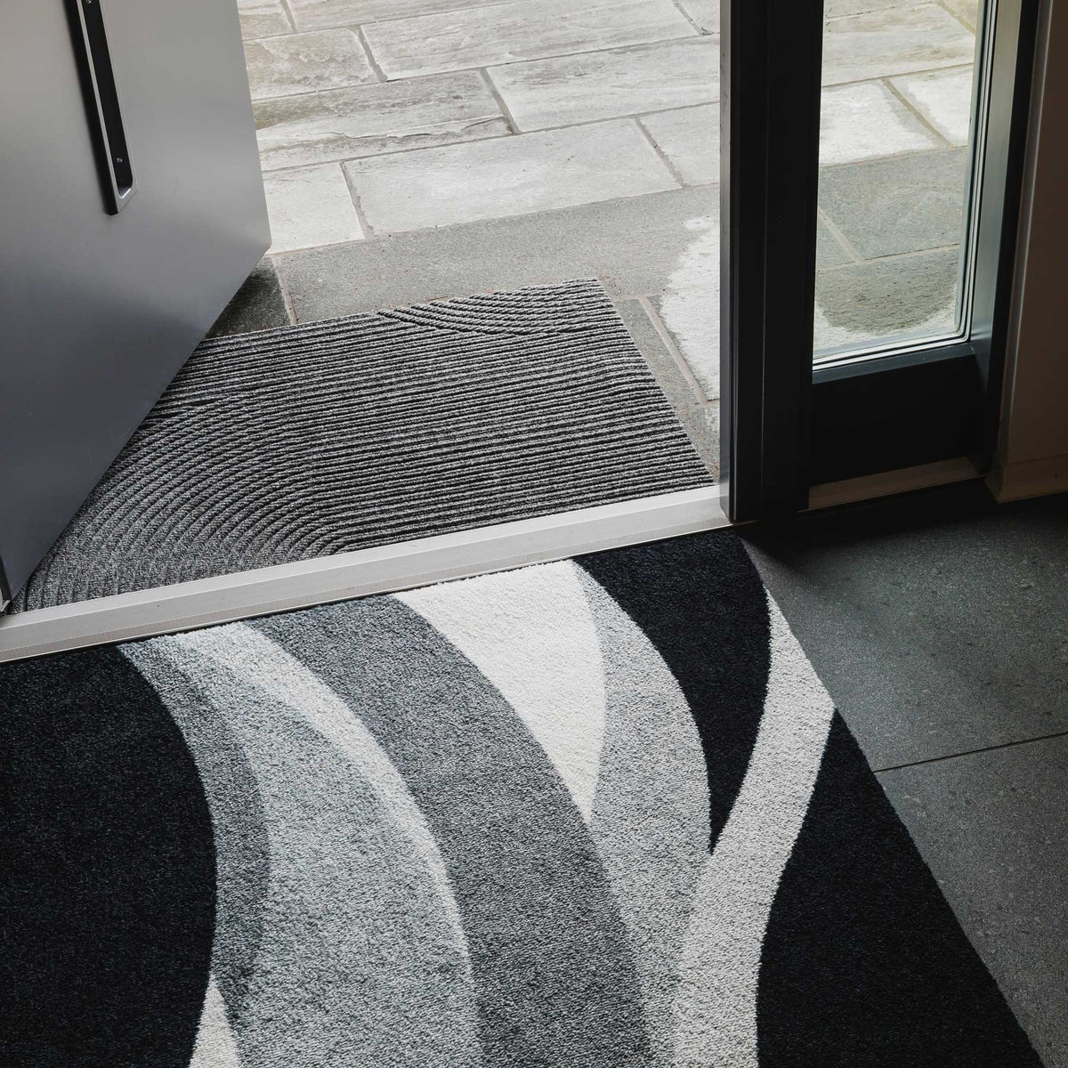 Fußmatte 60 x 90 cm Stein grau randlos