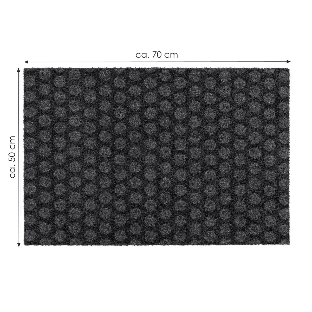 Fußmatte 50 x 70 cm Mat Punkte anthrazit randlos