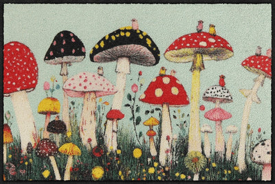 Fußmatte 50x75 Fantasy Mushrooms hellblau