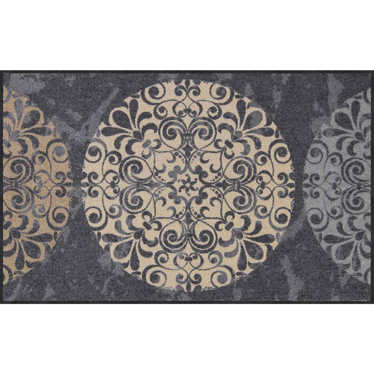 Fußmatte 75x120 Fliesenkreise anthrazit