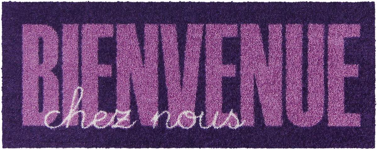 Fußabtreter klein 30x75 Bienvenue Type violet