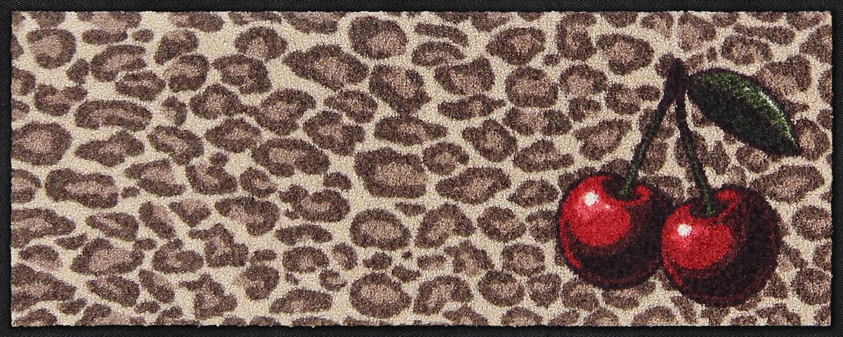 Fußmatte mit Leoprint und Kirschen