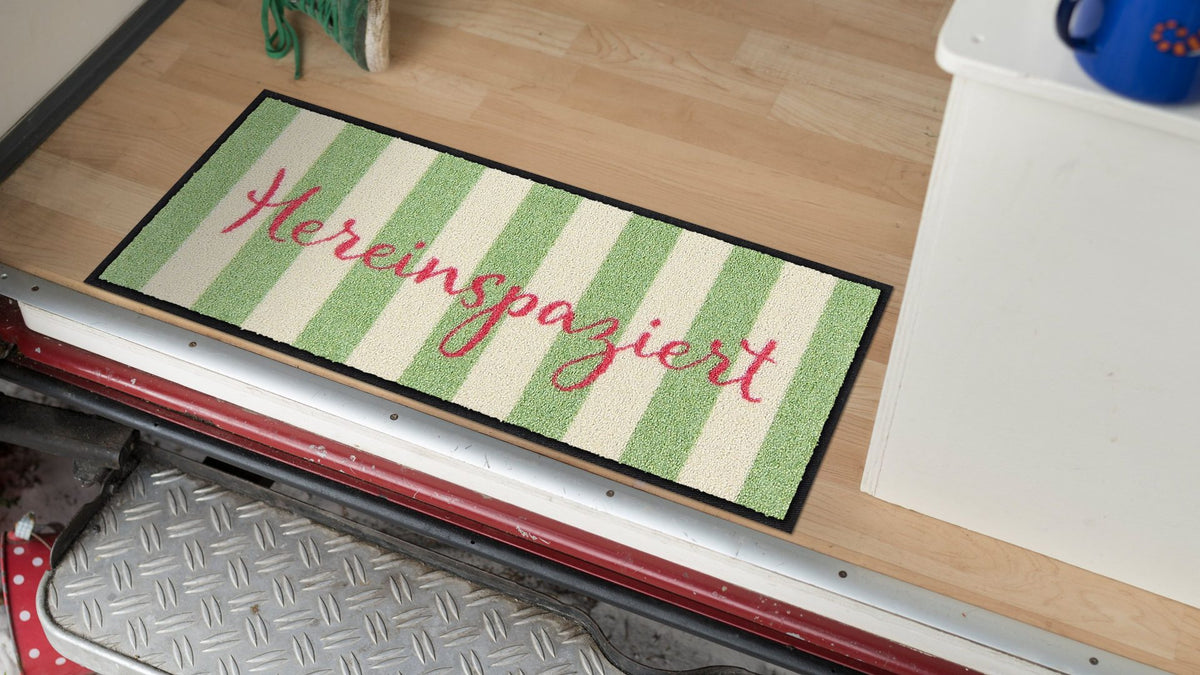 Fußabtreter klein 30x75 Hereinspaziert Streifen