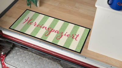 Fußabtreter klein 30x75 Hereinspaziert Streifen