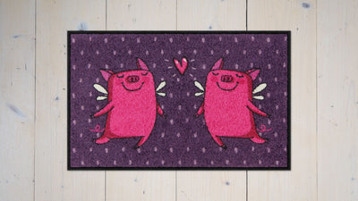 Fußmatte 45x70 Love Pigs violet
