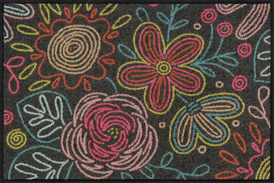 Fußmatte 50x75 Dot Flowers grey