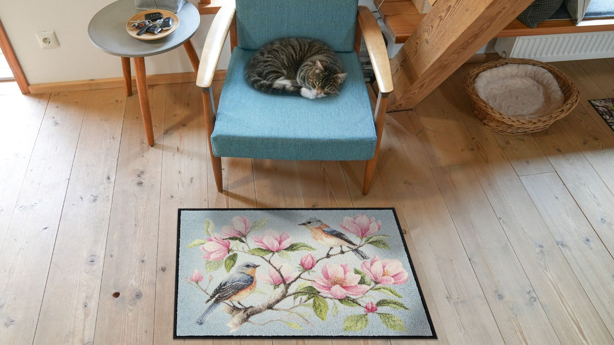 Fußmatte 50x75 Magnolia Birds blue