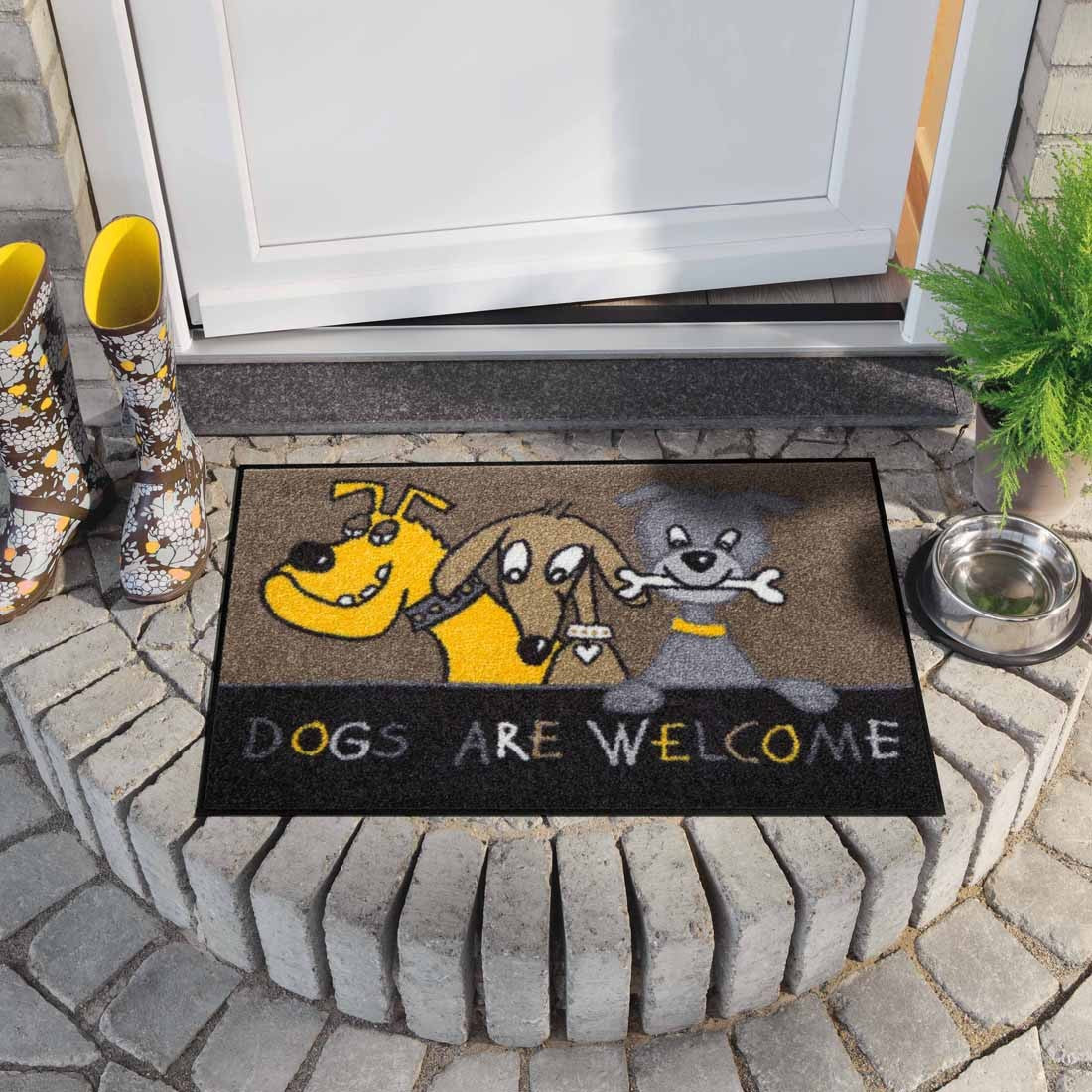 Fußmatte 50x75 DogsAre Welcome braun