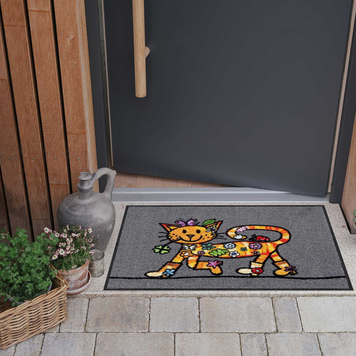 Fußmatte 50x75 Funky Cat grau