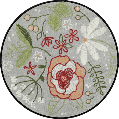 Teppich Rund 85 cm Stitch Flowers