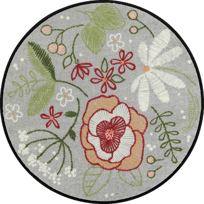 Fußmatte 85 x 85 cm Stitch Flowers mehrfarbig rund
