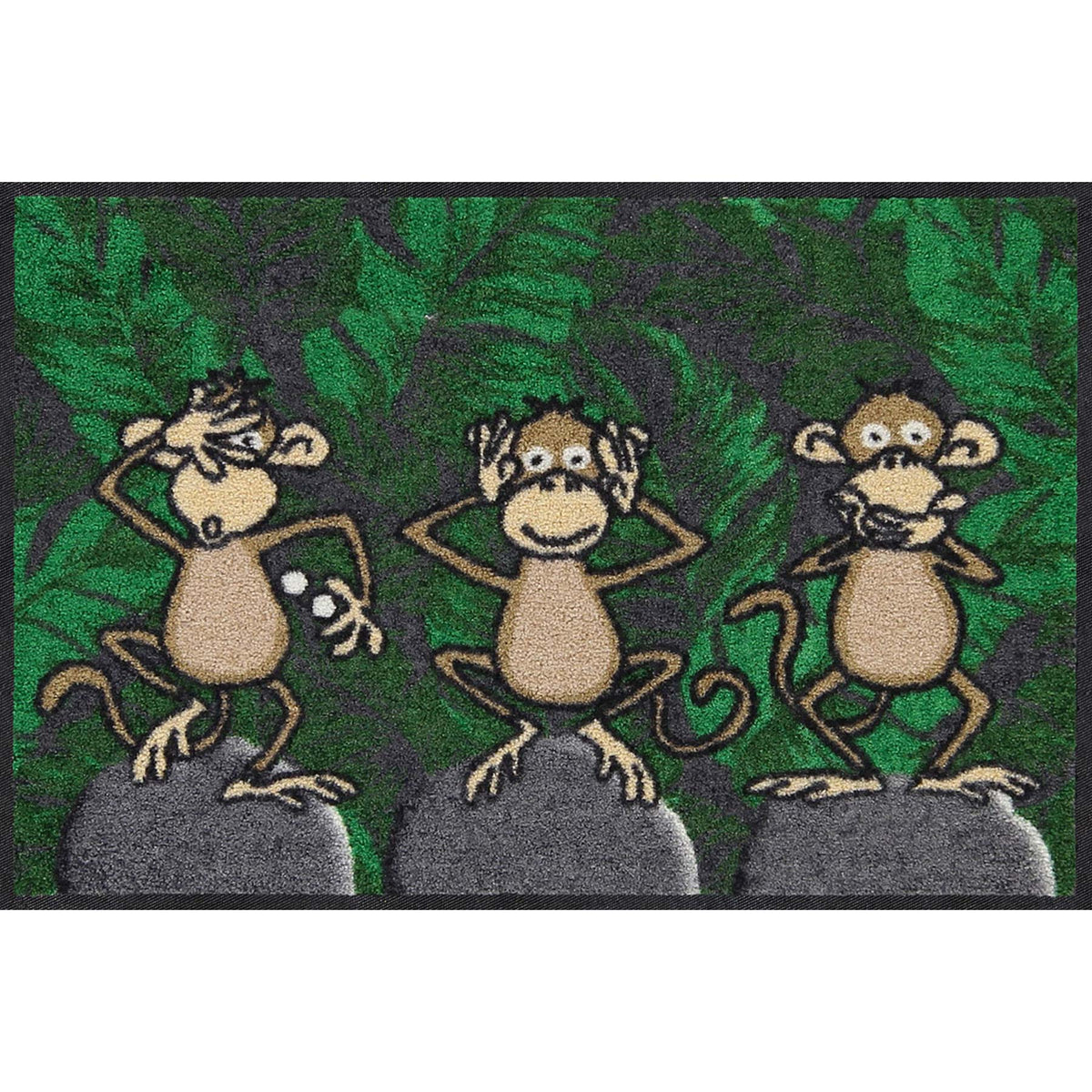 Fußmatte 50x75 Three Monkeys braun