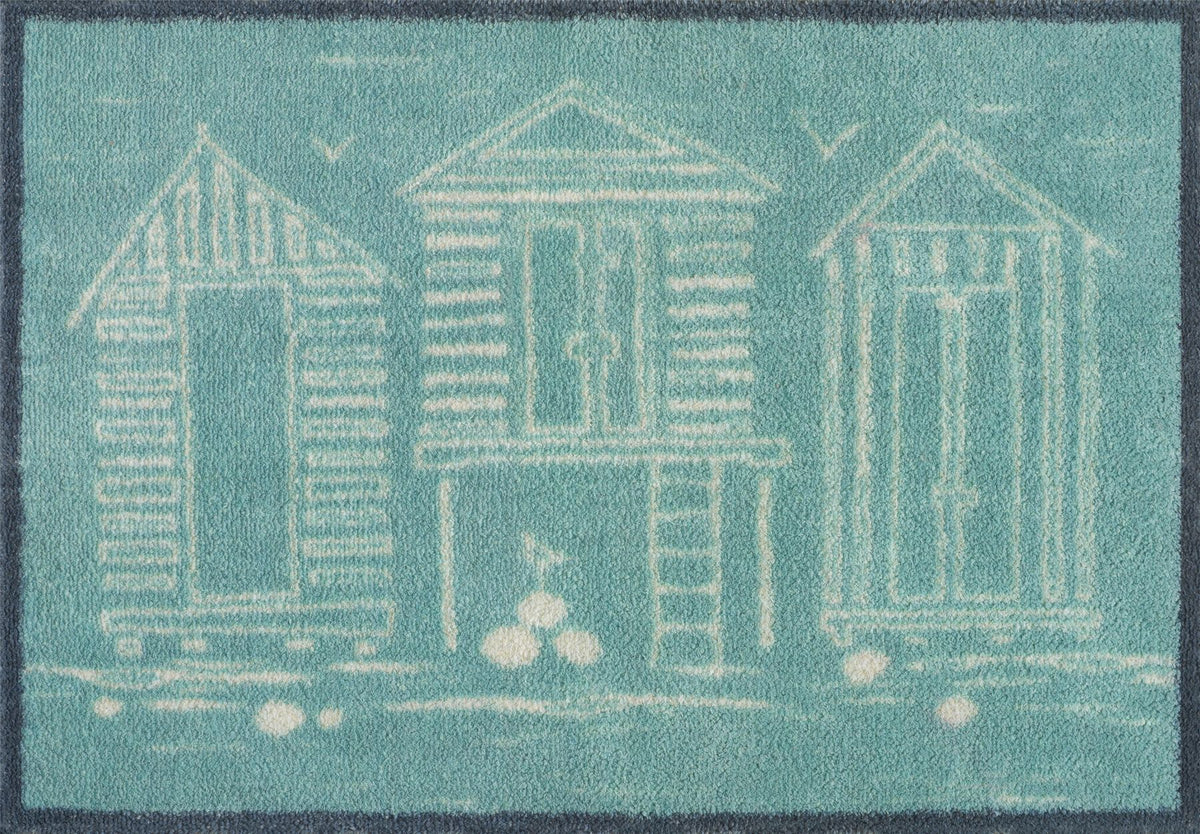Fußmatte 60x85 Beach Huts Blue
