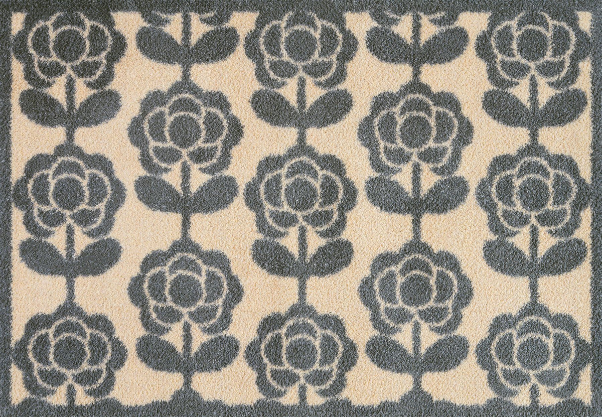 Fußmatte 60x85 Pop Flowers Neutral grau