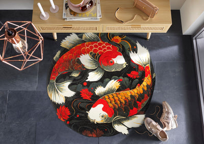 Wohnmatte 120x120 Koi Couple