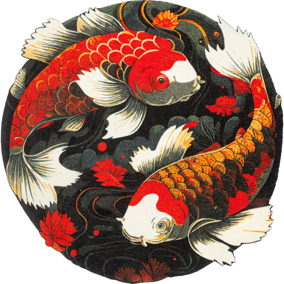 Wohnmatte 120x120 Koi Couple