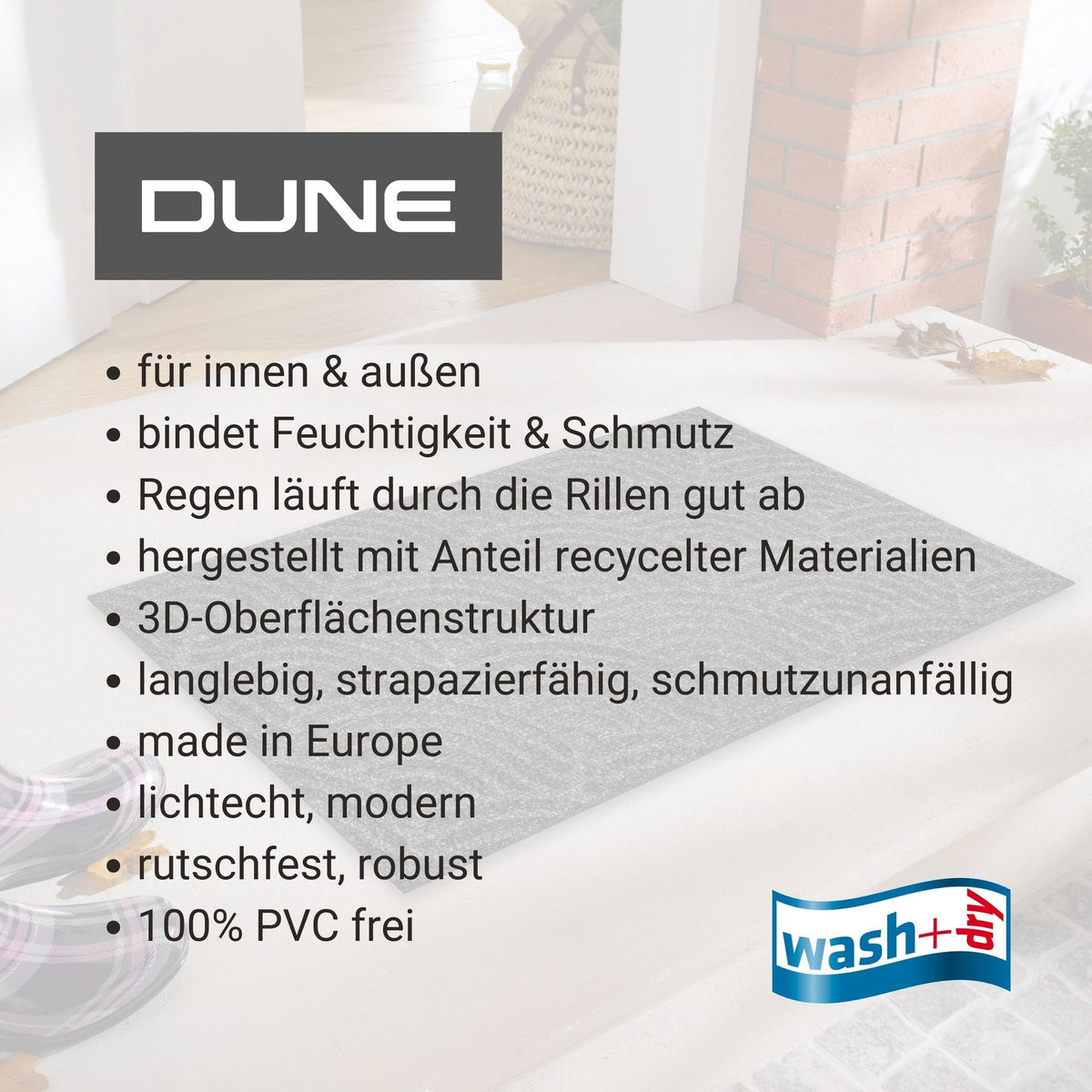 Fußmatte 60x90 Dune Stripes dark grey grau