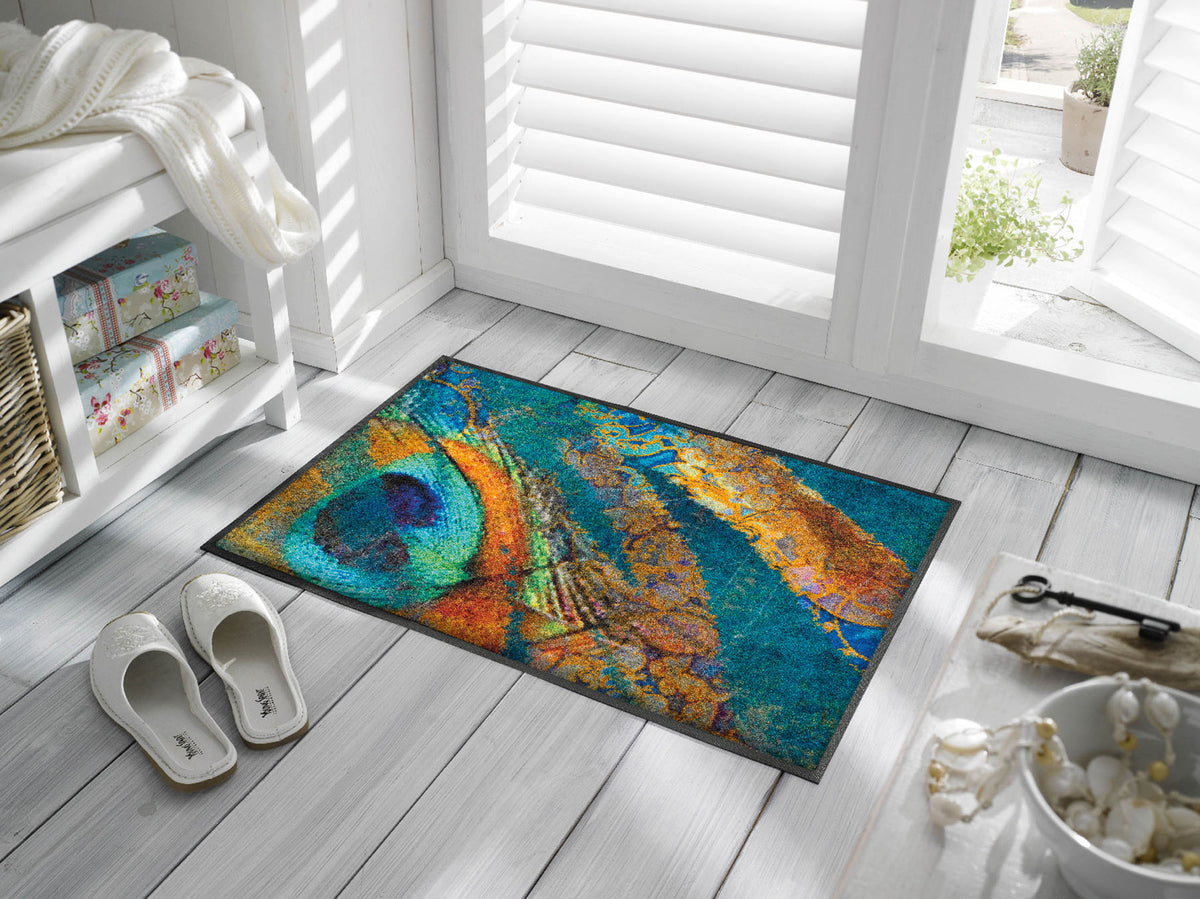 Fußmatte 50x75 Exotic Pavo blau