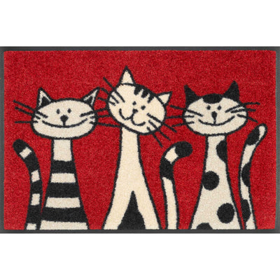 Fußmatte 40x60 Three Cats rot