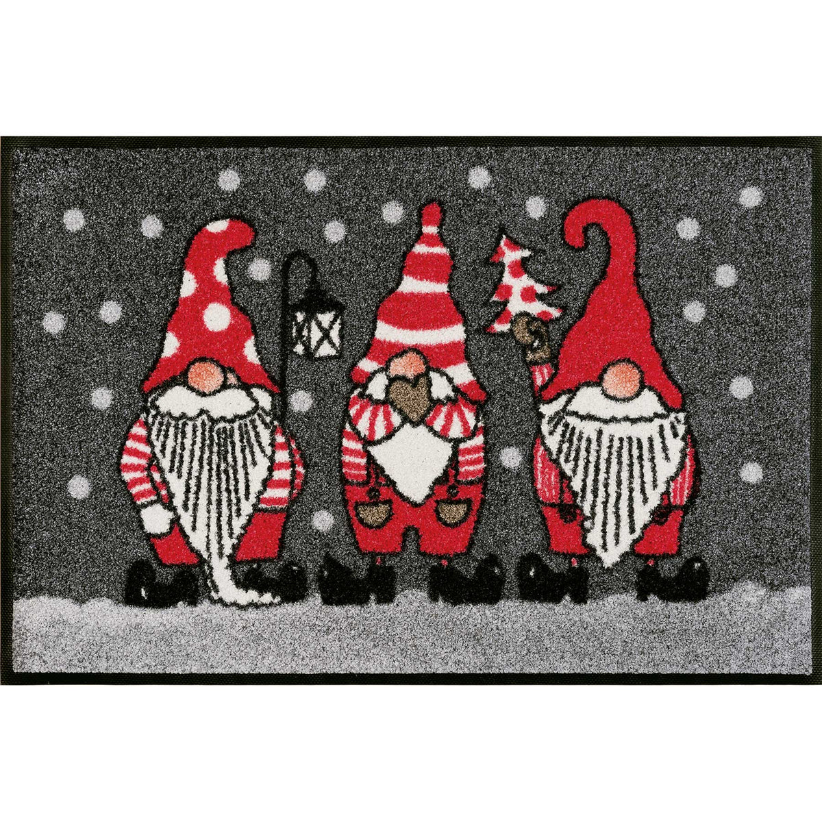 Fußmatte 50x75 Winterzwerge rot