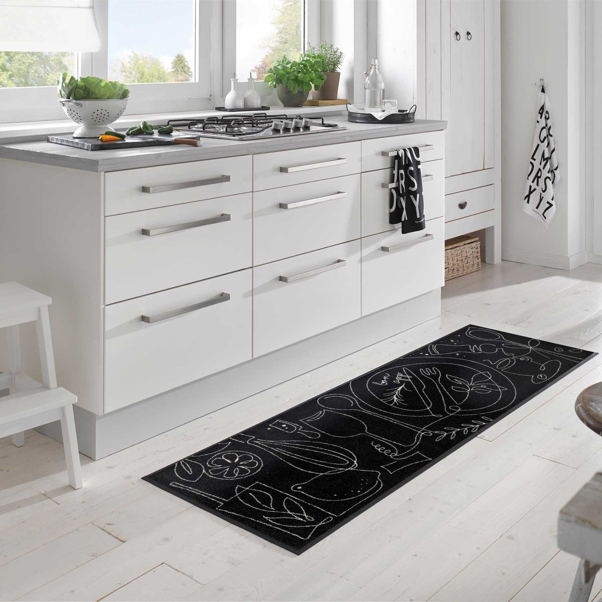 Teppichläufer 60x180 Fine Dining schwarz