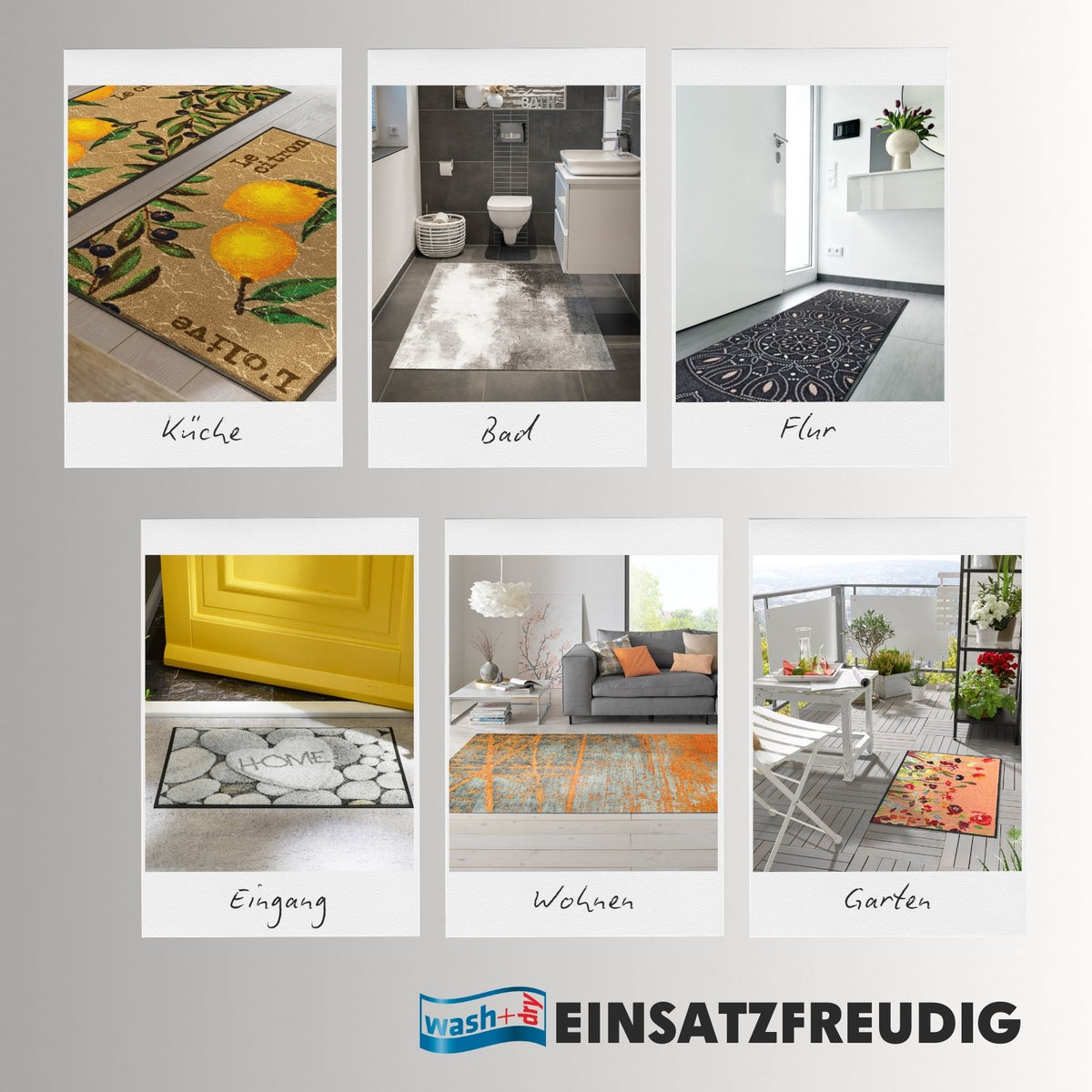 Wohnmatte 145x145 Cascara grey anthrazit rund