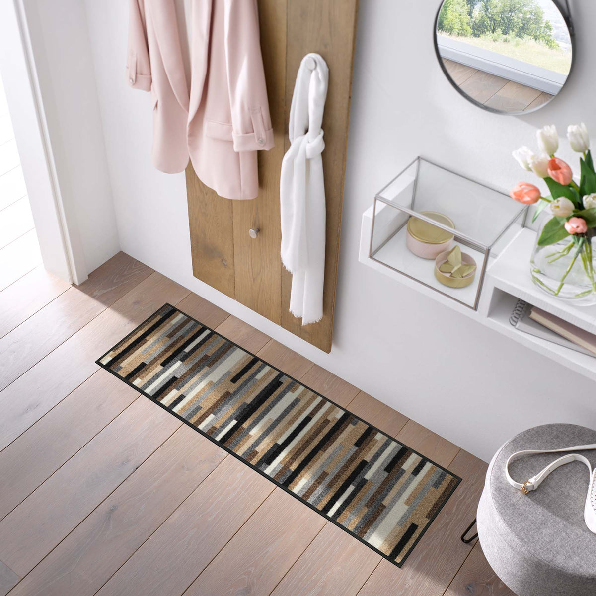 Läufer 35x120 Mikado Stripes nature beige