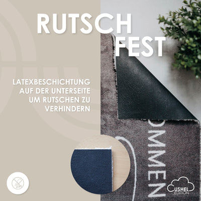 Fußmatte 50x70 Cushel- hier wohnen anthrazit